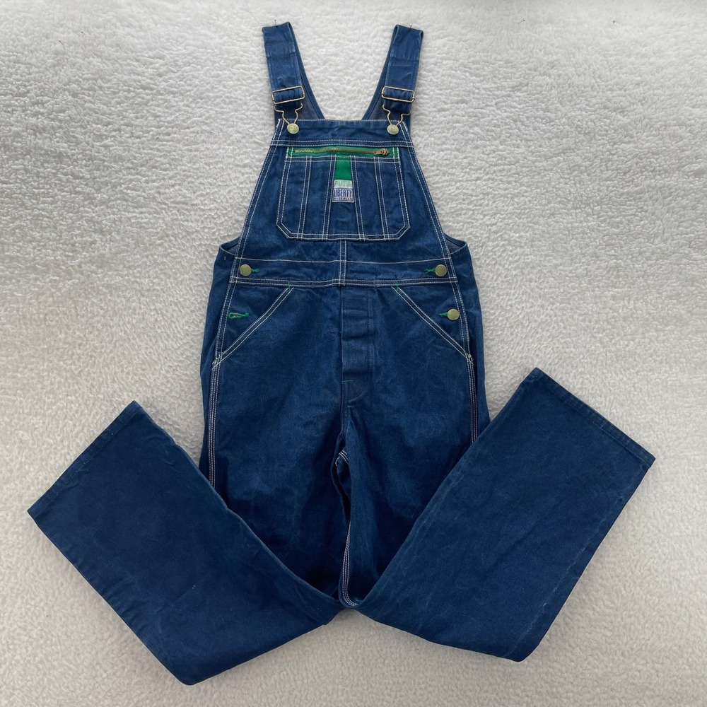 Liberty Overalls Boys 14 Blue Denim Bibs Workwear Farm Outdoor Ranch Chore